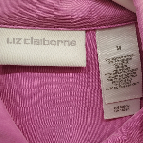 Liz Claiborne Button Down Pointed Collar Blouse - Picture 6 of 7